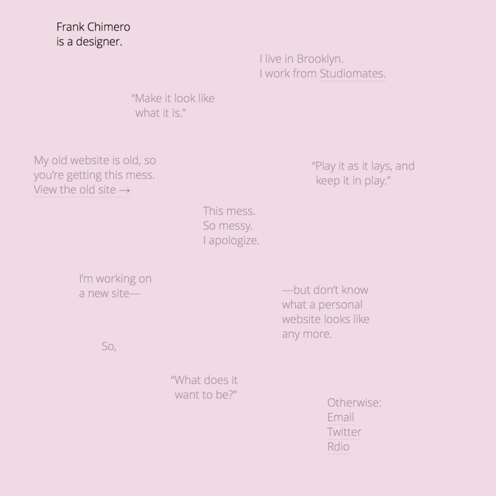 Frank Chimero's 2013 website